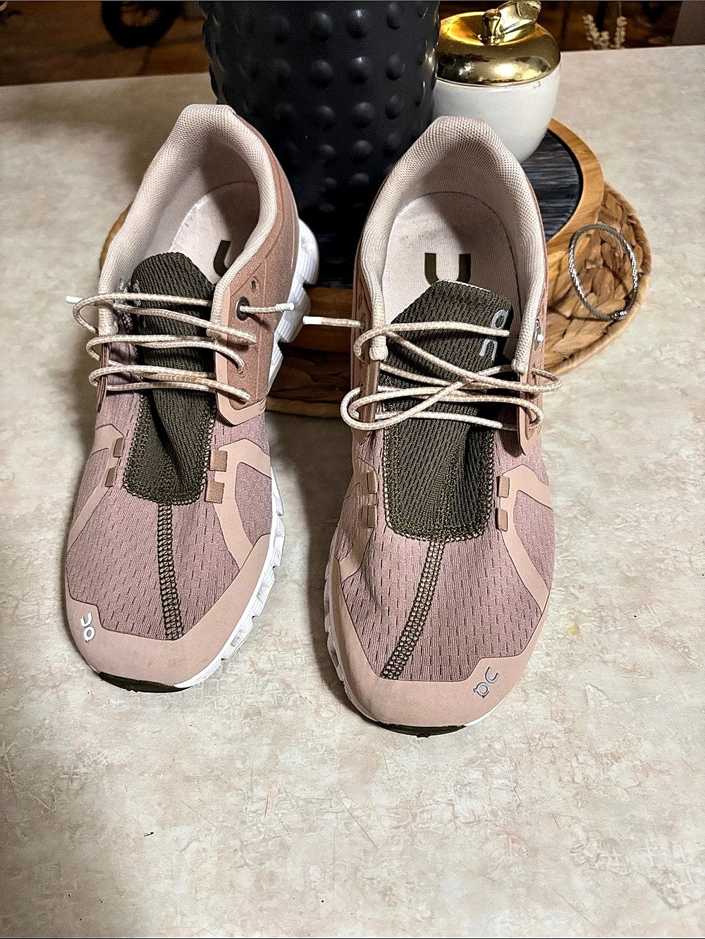 On Cloud X 3 Rose Sand Athletic Shoes in Pink & Brown
